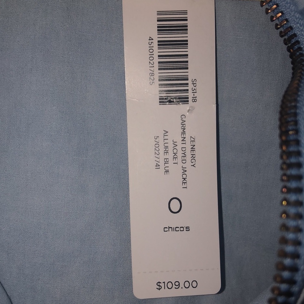 NWT light blue 3/4 sleeve Zenergy by Chico jacket - Picture 5 of 5